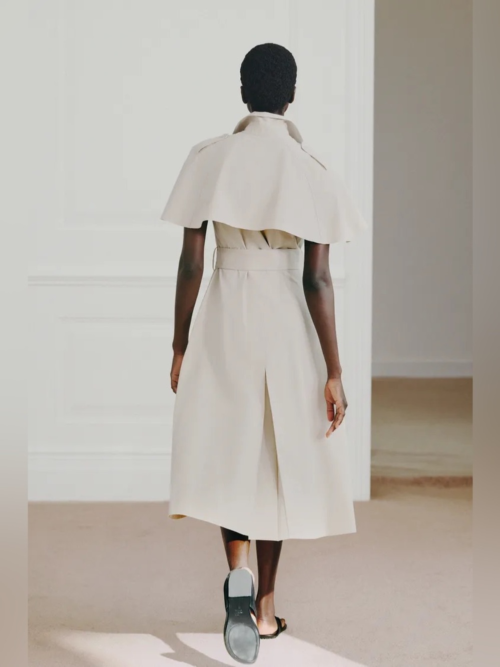 ZARA ZW COLLECTION CAPE SHIRT DRESS - Picture 4 of 16